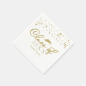 Klas van 2024 Gouden Script Afstudeerfeest Wit Servet (Hoek)