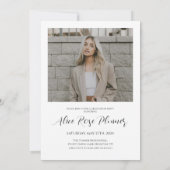 Klas van 2024 Klassiek foto-verjaardagsfeestje Kaart (Achterkant)