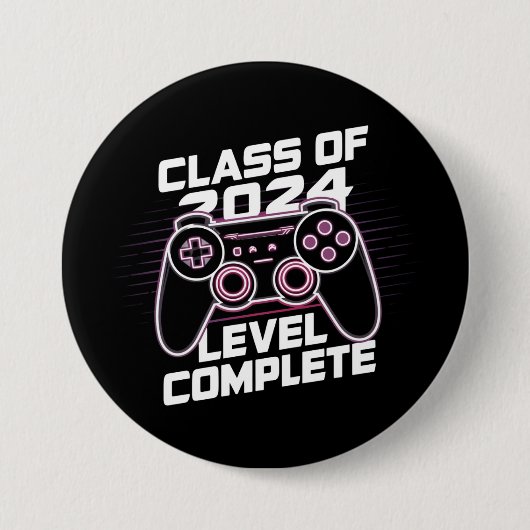 Klas van 2024 Niveau Voltooid Afstuderen Ronde Button 7,6 Cm (Voorkant)