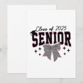 Klas van 2025 Afstudeerfeest Senior Bow Coquette Kaart (Voorkant / Achterkant)