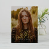 KLAS VAN 2025 AFSTUDEREN middelbare school afstude Folie Uitnodiging (Staand Voorkant)