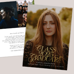 KLAS VAN 2025 AFSTUDEREN middelbare school afstude Folie Uitnodiging