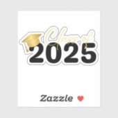 klas van 2025, afstuderen zwart goud  sticker (Vel)