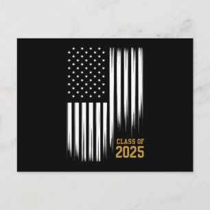 Klas van 2025 Amerikaanse vlag afstudeercadeau  Briefkaart