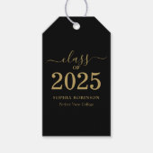 Klas van 2025 Black Gold Script Afstuderen  Cadeaulabel (Voorkant)