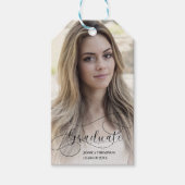 Klas van 2025 Elegant Schrift Afstudeerfoto Afstud Cadeaulabel (Voorkant)