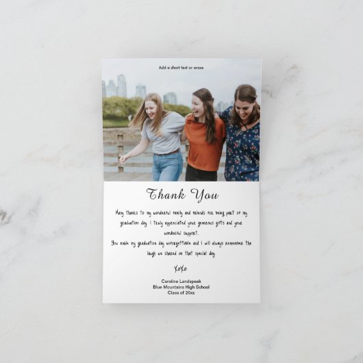 Klas van 2025, Engelse Rozen, Foto Dank U Bedankkaart (Binnen)