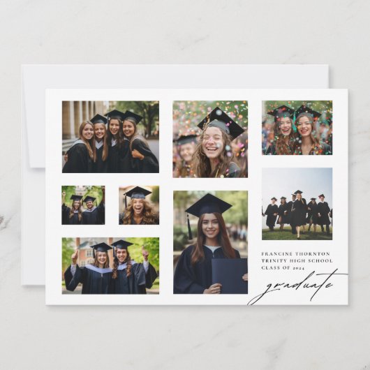 KLAS VAN 2025 High School COLLAGE Foto Afstuderen Aankondiging (Voorkant)