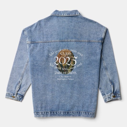 Klas van 2025 Jouw Jaar Feest Viering Afstudeerder Denim Jacket (Achterkant)