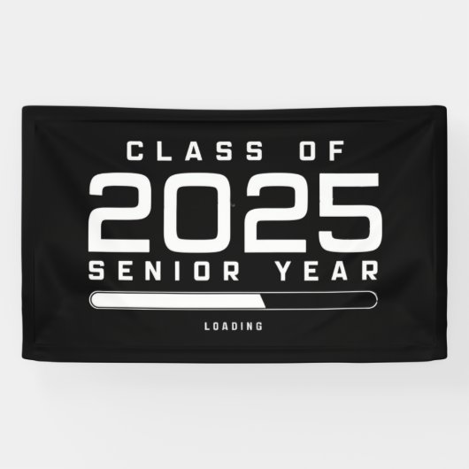 Klas van 2025 Laatste Jaar Loading Afgestudeerde 2 Spandoek (Horizontaal)