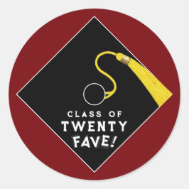Klas van 2025 maroon afstudeerders ronde sticker