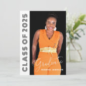 Klas van 2025 Retro Glam Foto Afstudeerfeest Kaart (Staand voorkant)