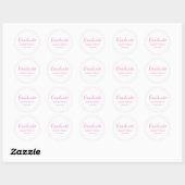Klas van 2025 Roze Schrift Afstudeerfeest  Ronde Sticker (Vel)