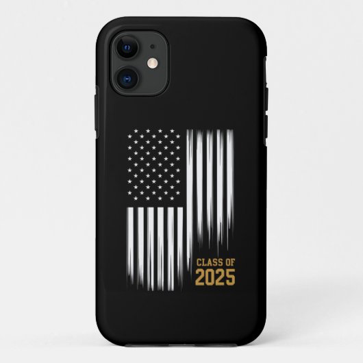 Klas van 2025 senior Amerikaanse vlag afstudeercad Case-Mate iPhone Case (Achterkant)