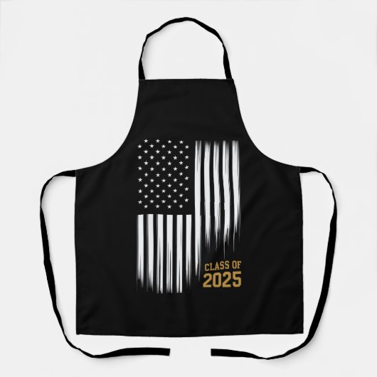 Klas van 2025 senior Amerikaanse vlag afstudeercad Schort (Voorkant)