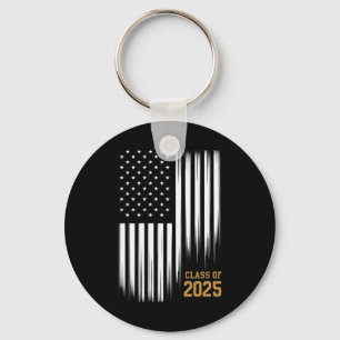 Klas van 2025 senior Amerikaanse vlag afstudeercad Sleutelhanger