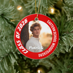 Klas van 2026 Aanpasbare School Senior Foto Keramisch Ornament