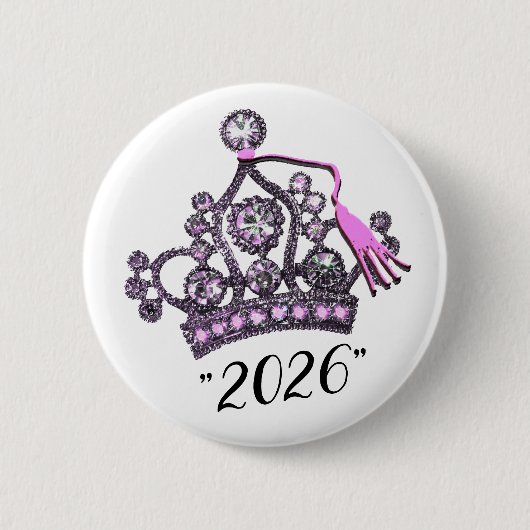 “Klas van 2026” Afstudeer Tiara Ronde Button 5,7 Cm (Voorkant)