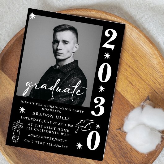 Klas van 2026 Afstudeerfeest Afstuderen zwart wit Kaart