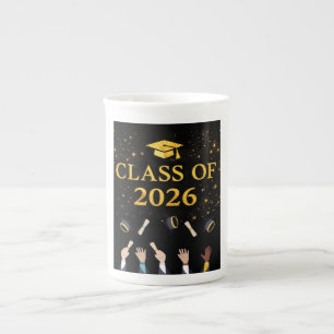 Klas van 2026 Afstudeerhoed Ontwerp   Elegante Bla Porselein Kop