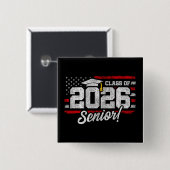 Klas van 2026 Afstudeerjaar Typografie Vierkante Button 5,1 Cm (Voorkant /achterkant)