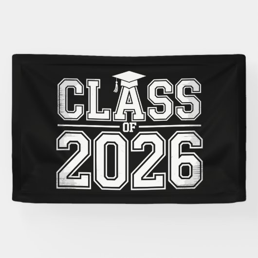 Klas Van 2026 Afstuderen 26 Afgestudeerd Vintage Spandoek (Horizontaal)