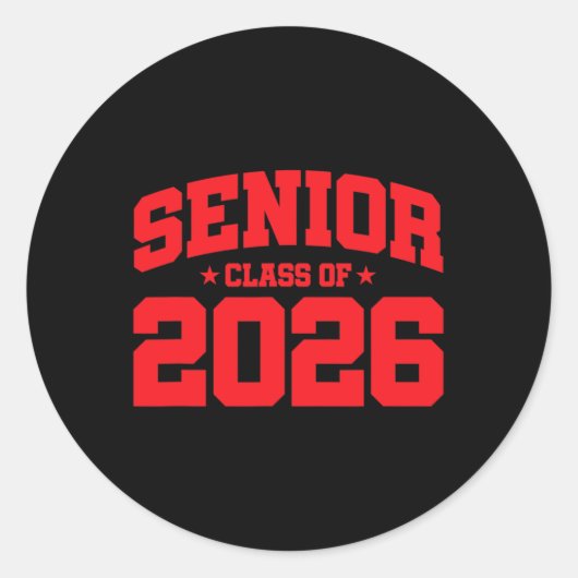 Klas van 2026 - Afstuderen aan de middelbare schoo Ronde Sticker (Voorkant)