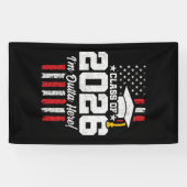 Klas van 2026 Afstuderen Amerikaanse Vlag Afgestud Spandoek (Horizontaal)