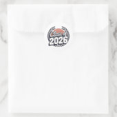Klas van 2026 Afstuderen Back to School Ronde Sticker (Tas)