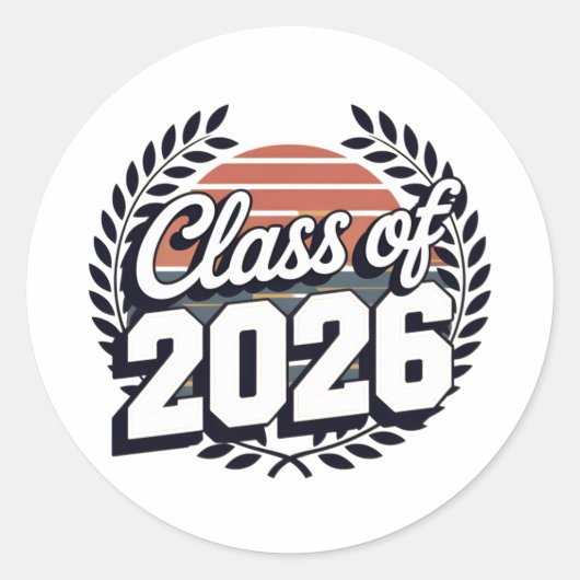 Klas van 2026 Afstuderen Back to School Ronde Sticker (Voorkant)