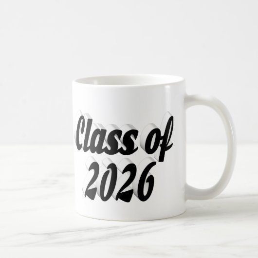 Klas van 2026 afstuderen in zwarte tekst koffiemok (Rechts)