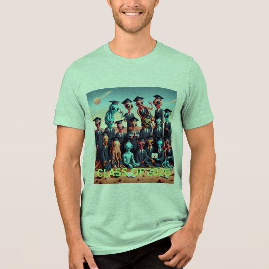 Klas van 2026 afstuderende klas alien Tri-Blend shirt (Voorkant)