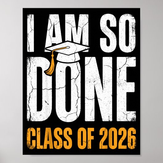 Klas van 2026 ben klaar met afstuderen wanhopig poster (Voorkant)
