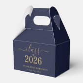 Klas van 2026 Blauw Goud Script Afstuderen Bedankdoosjes (Achterkant)