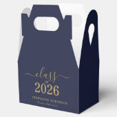 Klas van 2026 Blauw Goud Script Afstuderen Bedankdoosjes (Geopend)