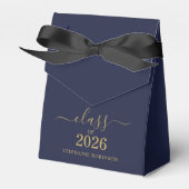Klas van 2026 Blauw Goud Script Afstuderen Bedankdoosjes (Voorkant Zijde)