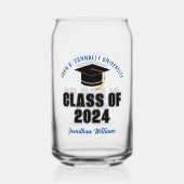 Klas van 2026 Blauwe Afstudeergeschenk Aangepaste  Blikvorm Glas (Voorkant)
