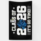 Klas van 2026 Blauwe Cheer Afstuderen Het Is Tijd Spandoek (Verticaal)