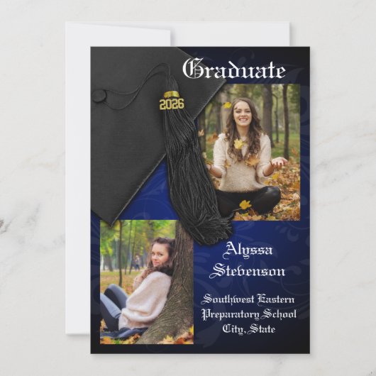 Klas van 2026 Blauwe Kwast Eerlijke Afstuderen Kaart (Voorkant)