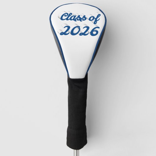 Klas van 2026 blauwe script afstuderen  golfheadcover (Voorkant)