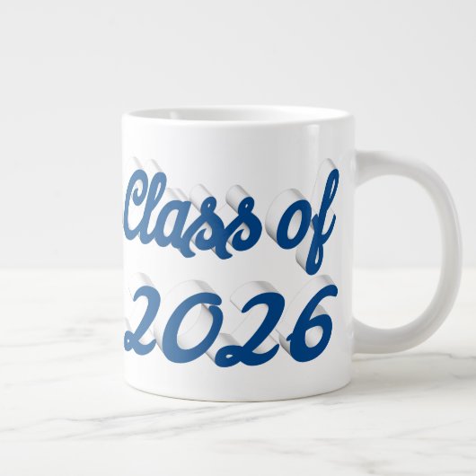 Klas van 2026 blauwe script afstuderen grote koffiekop (Rechts)