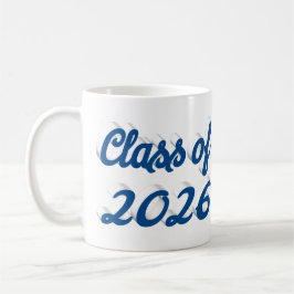 Klas van 2026 blauwe script afstuderen koffiemok