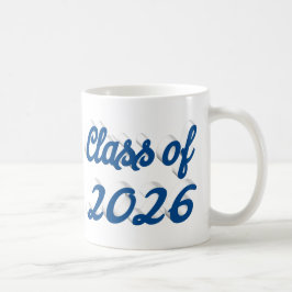 Klas van 2026 blauwe script afstuderen koffiemok