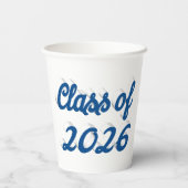 Klas van 2026 blauwe script afstuderen papieren bekers (Achterkant)