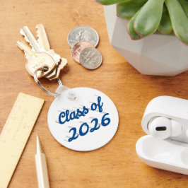 Klas van 2026 blauwe script afstuderen  sleutelhanger