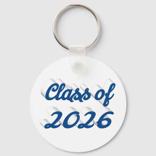 Klas van 2026 blauwe script afstuderen  sleutelhanger (Achterkant)