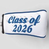 Klas van 2026 blauwe tekst afstuderen  golfheadcover (Voorkant)