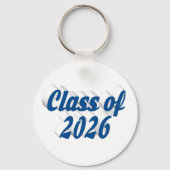 Klas van 2026 blauwe tekst afstuderen sleutelhanger (Voorkant)