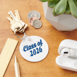 Klas van 2026 blauwe tekst  afstuderen  sleutelhanger