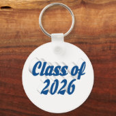 Klas van 2026 blauwe tekst afstuderen sleutelhanger (Voorkant)